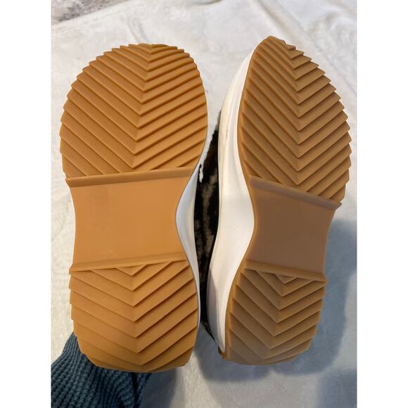 STEVE MADDEN Shaft Leopard High Sneakers 6M Platform Shearling Tan Black - Picture 5 of 8